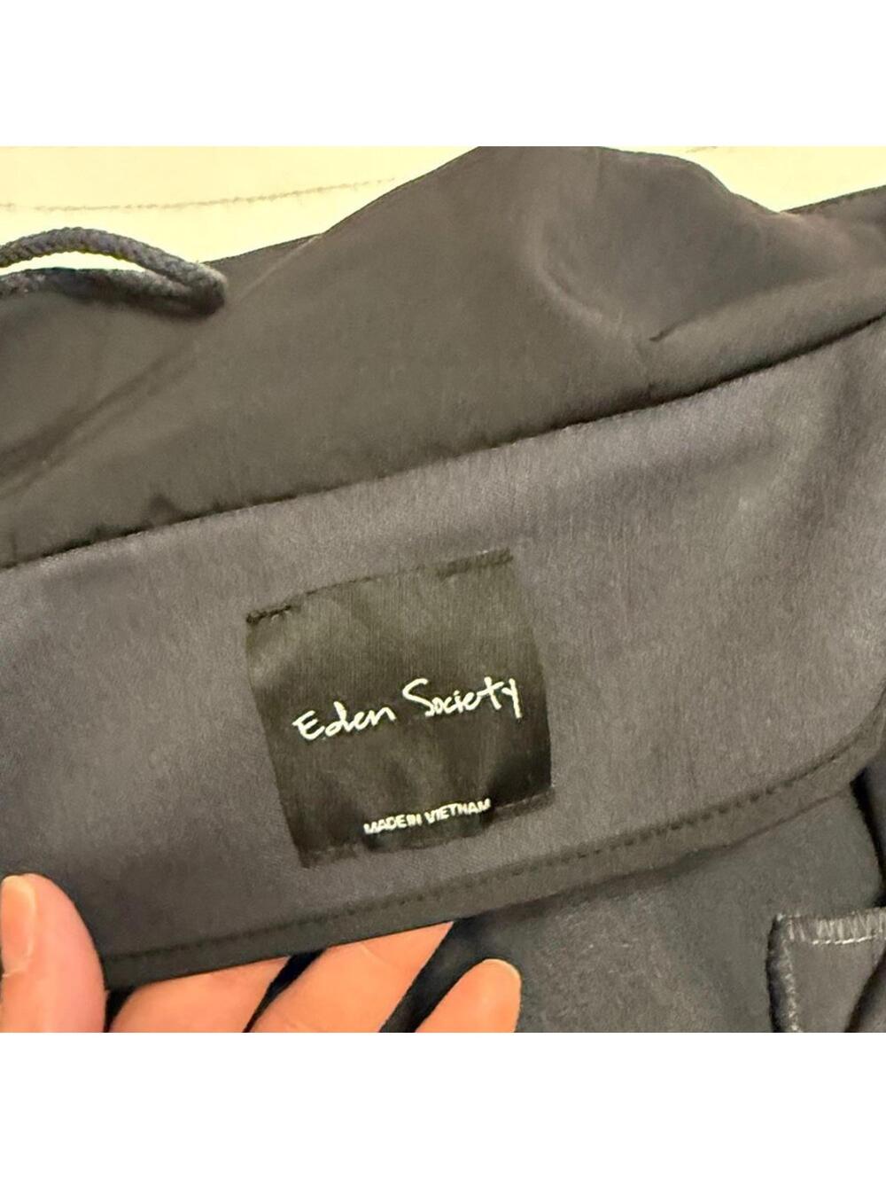 Eden Society Holly Contrast Hood Cargo Jacket Women's Blue Utility Zip - Picture 5 of 9
